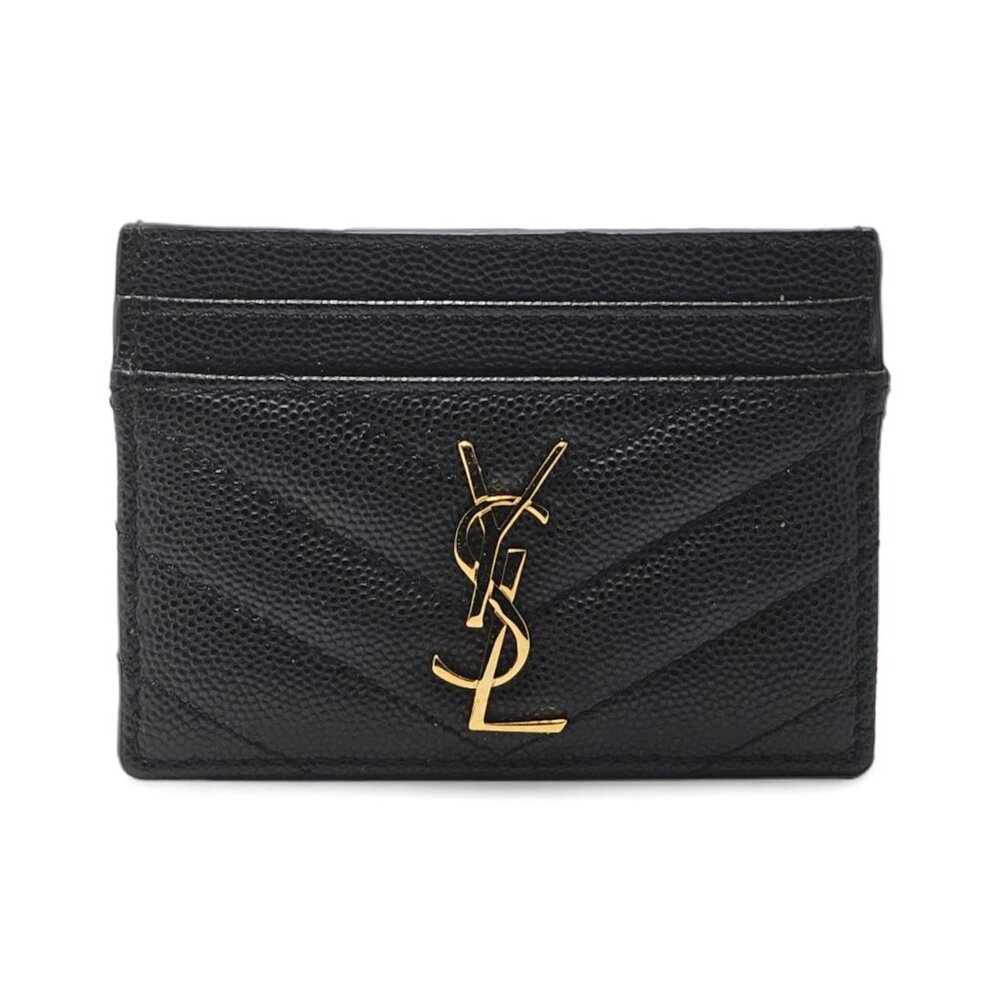 Saint Laurent YSL Monogram Leather Cardholder Wallet in Black $325 - Picture 9 of 9